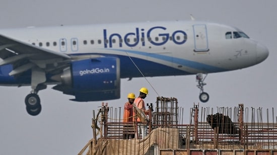 At the peak of the disruptions on 5 December, IndiGo cancelled 1,588 flights, or about 79% of its domestic schedule. (AFP)