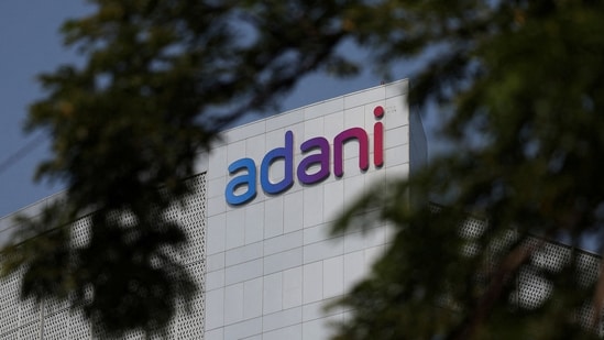 The logo of the Adani Group is seen on the facade of its Corporate House on the outskirts of Ahmedabad. (REUTERS)
