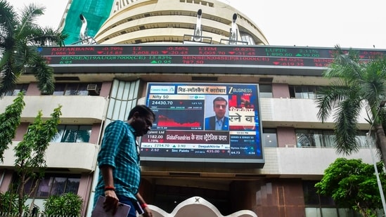 The Bombay Stock Echange building on Dalal Street in South Mumbai. (PTI)