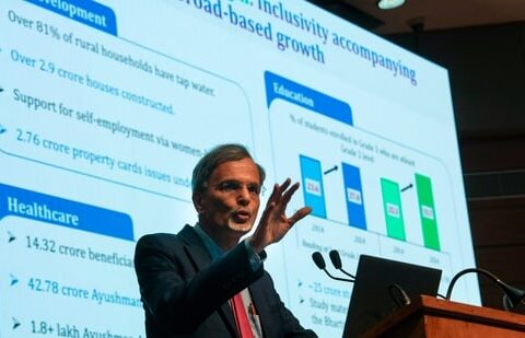 Policy dynamism and purposeful, governance reinforce this backdrop” CEA V Anantha Nageswaran writes in his preface to the survey, (PTI)