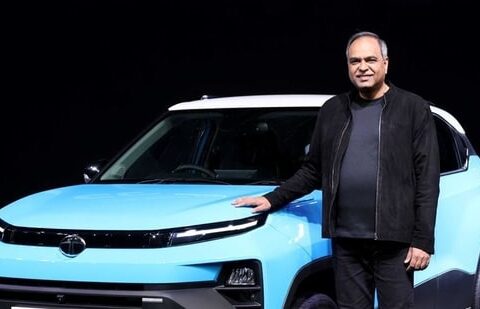 Tata Motors PV CEO Shailesh Chandra with the newly launched Tata Punch sub-compact SUV during a launch event in Mumbai on Tuesday, 13 December 2026. (Handout)