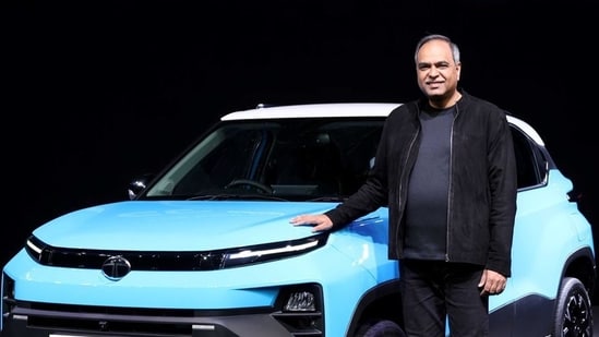 Tata Motors PV CEO Shailesh Chandra with the newly launched Tata Punch sub-compact SUV during a launch event in Mumbai on Tuesday, 13 December 2026. (Handout)