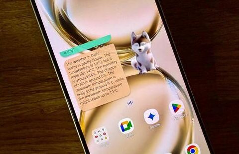 For Indian phone brands, innovation and not manufacturing is the dilemma| Business News The cute puppy is your first interaction with, Vayu AI, which underlines the phone maker’s proprietary AI ecosystem. (Vishal Mathur/ HT Photo)