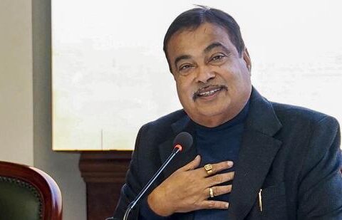 Union minister for road transport and highways Nitin Gadkari addresses a press conference in New Delhi. (PIB)