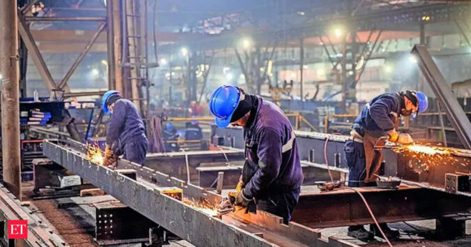 India core output slows to 4% in January ET logo