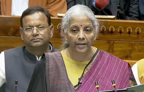 Earlier, the Finance Minister of India, Nirmala Sitharaman, proposed introducing a dedicated  ₹10,000-crore SME growth fund to create future jobs and incentivise enterprises based on select criteria. (Sansad TV/ANI Video Grab)