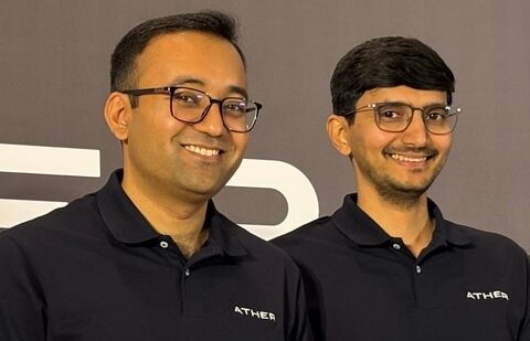Ather Energy co-founders Tarun Mehta (left) and Swapnil Jain. (Tushar Deep Singh/HT)
