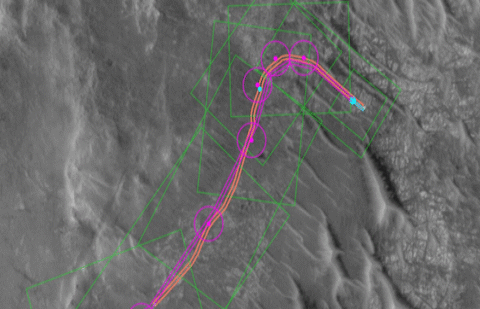Perseverance covered approximately 400 metres through a field of rocks on the Martian surface, in a route mapped by Claude. (NASA)