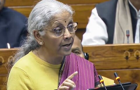 Union Budget: Finance Minister Nirmala Sitharaman presents the 'Union Budget 2026-27' in the Lok Sabha, in New Delhi. (Sansad TV via PTI Photo)