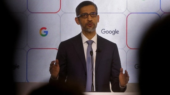 Google and Alphabet CEO Sundar Pichai speaks at a press conference in New Delhi on Wednesday, 18 February 2026. (Reuters)