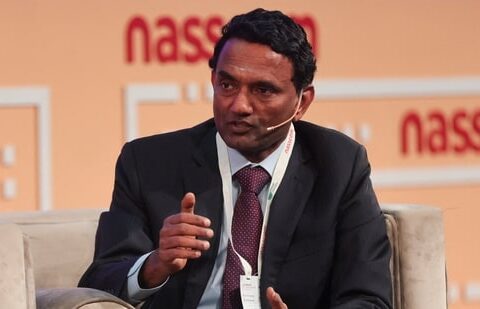 TCS CEO Krithi Krithivasan at the Nasscom Technology and Leadership forum in Mumbai on Wednesday, 25 February 2026. (Reuters)