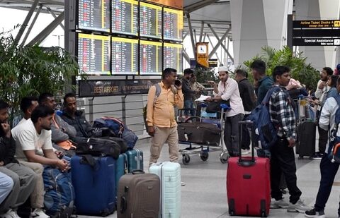 Passengers at the Jeddah airport in Saudi Arabia earlier this week. (HT File Photo)