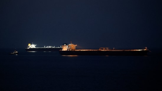 Erietta Latsi and Parnassos crude oil tankers sit anchored as the traffic is down in the Strait of Hormuz, amid the US-Israeli conflict with Iran (REUTERS)
