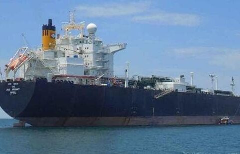 Ship-tracking data showed the vessels, the Pine Gas and Jag Vasant (seen in photo), set sail from the UAE coastline (Photo courtesy: VesselFinder)