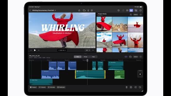 The iPad Air with the M4 chip (which has an 8-core CPU and a 9-core GPU) adopts what Apple claims is 30% faster performance than the iPad Air with the M3 chip (Official image)