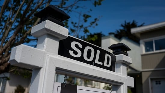 A "Sold" sign outside a home in Daly City, California. (Bloomberg)