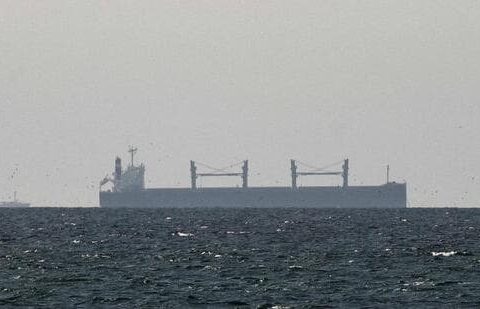 FILE PHOTO: A cargo ship in the Gulf, near the Strait of Hormuz, as seen from northern Ras al-Khaimah, near the border with Oman’s Musandam governance, amid the U.S.-Israeli conflict with Iran, in United Arab Emirates (REUTERS)