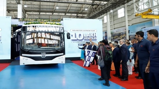 Tata Motors millionth vehicle at Lucknow is a zero-emission electric bus.