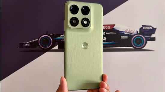 The Motorola Edge 70 Pro’s slim design meets a large battery, a Pantone-validated camera, and a powerful chip. (Vishal Mathur | HT Photo)