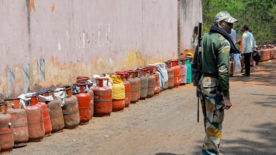 Commercial LPG gets costlier, price hiked by ₹195.5 amid global oil concerns| Business News The control room at Mini Secretariat will handle LPG complaints. Authorities said strict action will be taken on verified cases of black marketing and diversion. (PTI) (HT_PRINT)