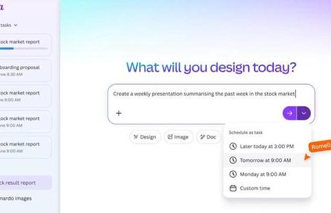 The option to schedule tasks is a part of the Canva AI 2.0 proposition. (Official photo)