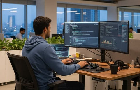 India's $315 billion IT sector, employing about 5.9 million people, last reported double-digit revenue growth in March 2023 quarter. (AI Image)