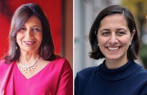 Kiran Mazumdar-Shaw and her niece Claire Mazumdar. (X/@kiranshaw, LinkedIn/Claire Mazumdar)