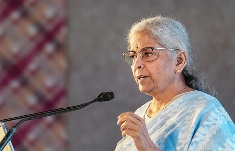 Mumbai: Union Finance Minister Nirmala Sitharaman addresses the 37th Foundation Day event of the Small Industries Development Bank of India (SIDBI), in Mumbai. (PTI)