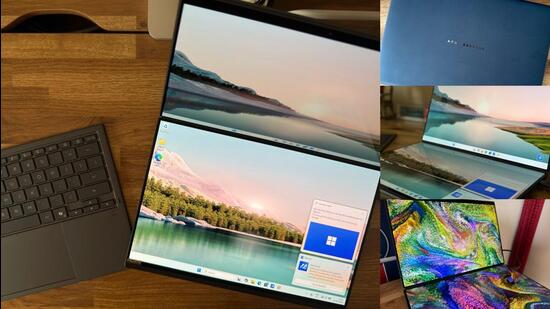 The Asus Zenbook Duo sits comfortably neither as a laptop, as a convertible, as a tablet or as a desktop. (HT Photo/Vishal Mathur)