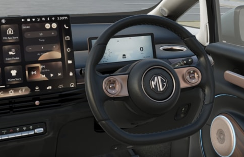The MG Windsor EV requires you to stab your fingers on a touchscreen for something as simple as outside rear view mirror adjustments. (Official image)