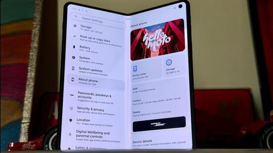 At first ask, Motorola Razr Fold intends to change the foldable hierarchy The Razr Fold is the world’s first foldable with Corning’s Gorilla Glass Ceramic 3 protection (Vishal Mathur / HT Photo)
