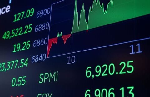 Stock market information on the floor of the New York Stock Exchange (NYSE) in New York (Bloomberg)
