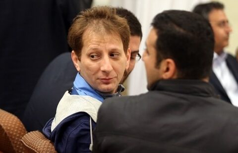 Babak Zanjani in a Tehran court in 2016, the year he received a death sentence for ‘corruption on earth.’