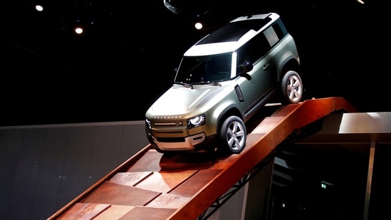 Jaguar Land Rover Defender 90 is pictured at a steep track during a demo at the Frankfurt Motor Show. (REUTERS File)
