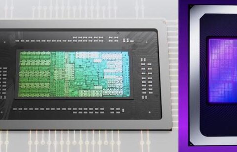 The Nvidia RTX Spark chip, and (right) Intel’s handheld gaming console optimised Arc G3 chip. (Official picture)