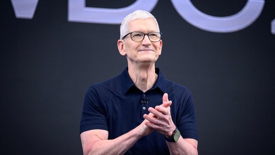 Apple CEO Tim Cook speaks at his final Apple Worldwide Developers Conference (WWDC) at Apple Park in Cupertino, California, on June 8, 2026. (Photo by Josh Edelson / AFP) (AFP)