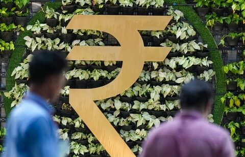 Rupee falls 6 paise to 94.69 against US dollar in early trade amid Fed rate worries Mumbai: Rupee logo at Reserve Bank of India (RBI) headquarters (PTI/File)