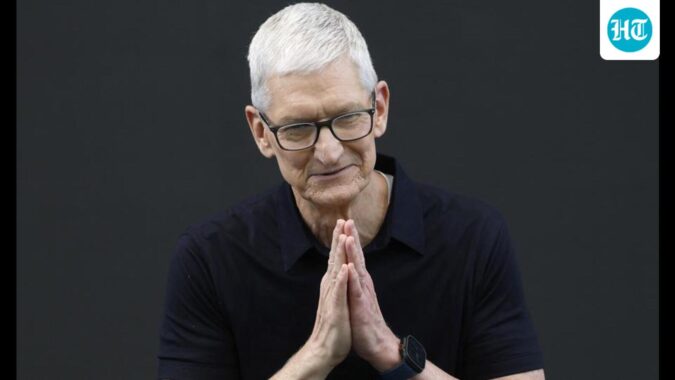 Apple CEO Tim Cook delivers the keynote address in Cupertino, California. (Getty Images via AFP)