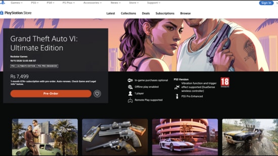 Grand Theft Auto VI will arrive in November as a digital download. (Sony PlayStation Store)