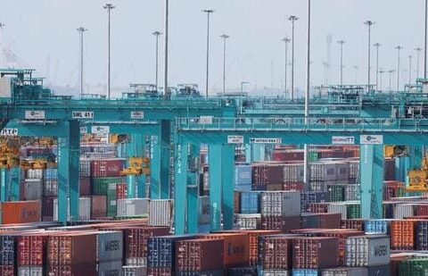 Shipping containers sit stacked at Tanjung Pelepas Port in Gelang Patah, Malaysia, June 29, 2026. (REUTERS)