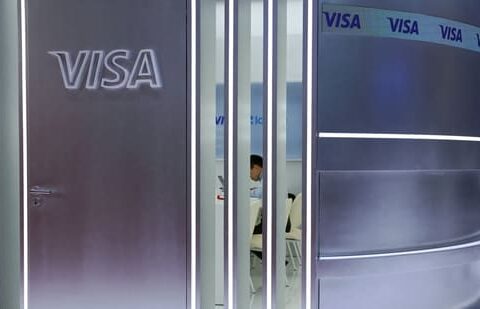 Visa plans to cut 2,600 jobs ahead of earnings as it focuses on efficiency.  (REUTERS/Florence Lo/File Photo) (REUTERS)