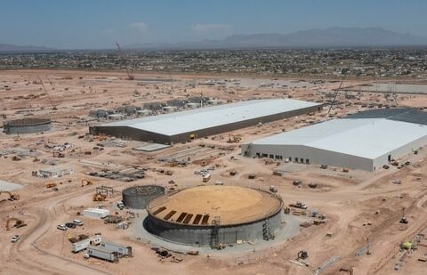 Construction is under way on Meta Platforms’ El Paso, Texas, data-center complex.