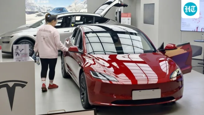 Tesla Weighs Sale of China Business to Pave Way for Potential SpaceX Merger A Model 3 on display at a Tesla store in Shanghai.