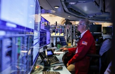 A trader at the New York Stock Exchange.