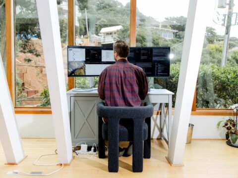 Ben Broca runs his company as a one-man band—with lots of help from AI—from his living room in Sausalito, Calif.