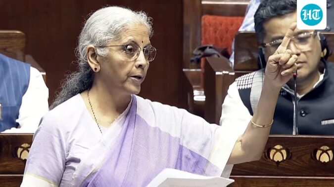 No transaction charge on UPI for users, small merchants: Nirmala Sitharaman Union Finance Minister Nirmala Sitharaman speaks in Rajya Sabha during the Monsoon session of Parliament in New Delhi. (Sansad TV)