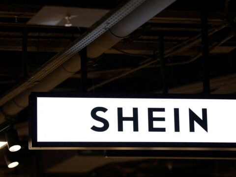 FILE PHOTO: A Shein logo is seen at the first physical space of Chinese online fast-fashion retailer Shein on its opening day inside the Le BHV Marais department store, the Bazar de l'Hotel de Ville, in Paris, France, November 5, 2025. (REUTERS)