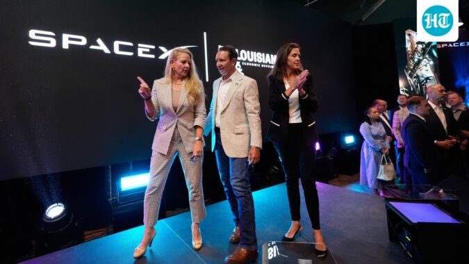 SpaceX to build $100 billion Starship rocket complex in Louisiana; construction to begin 2027 SpaceX President and COO Gwynne Shotwell speaks with Louisiana Gov. Jeff Landry and Secretary of Louisiana Economic Development Susan Bonnett Bourgeois. (AP Photo/Gerald Herbert)