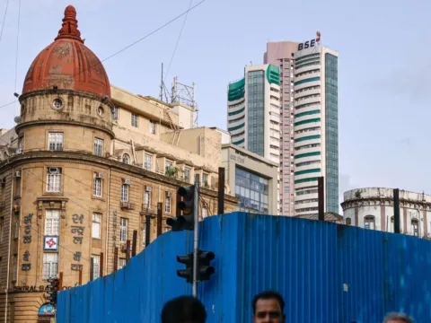 File photo: The Bombay Stock Exchange (BSE) building, rear, in Mumbai (Bloomberg)