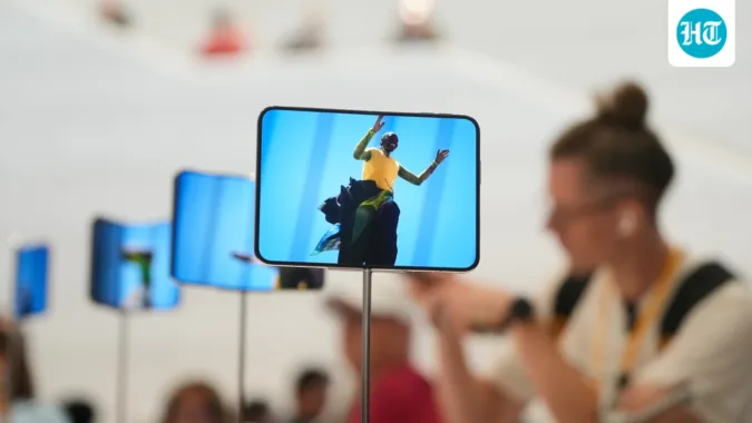 The iPhone Duo is displayed during an announcement of new products on the Apple campus in Cupertino, California. (AP Photo/Jeff Chiu)